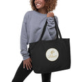 Woman with a black tote bag