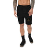 Man wearing black fleece shorts