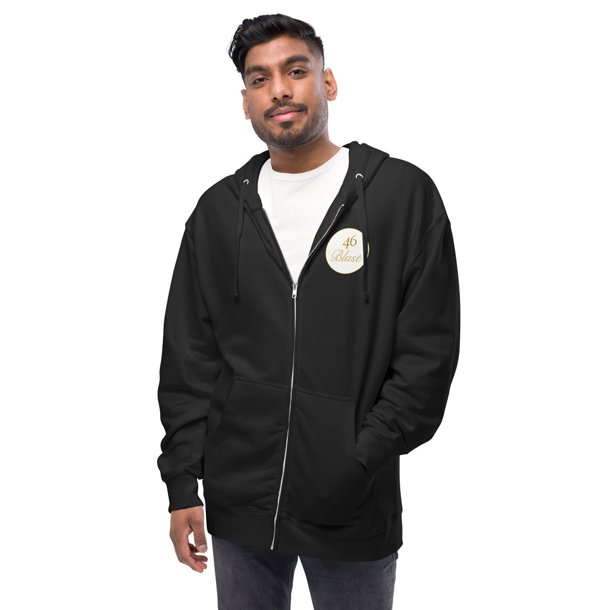 Unisex fleece zip up hoodie