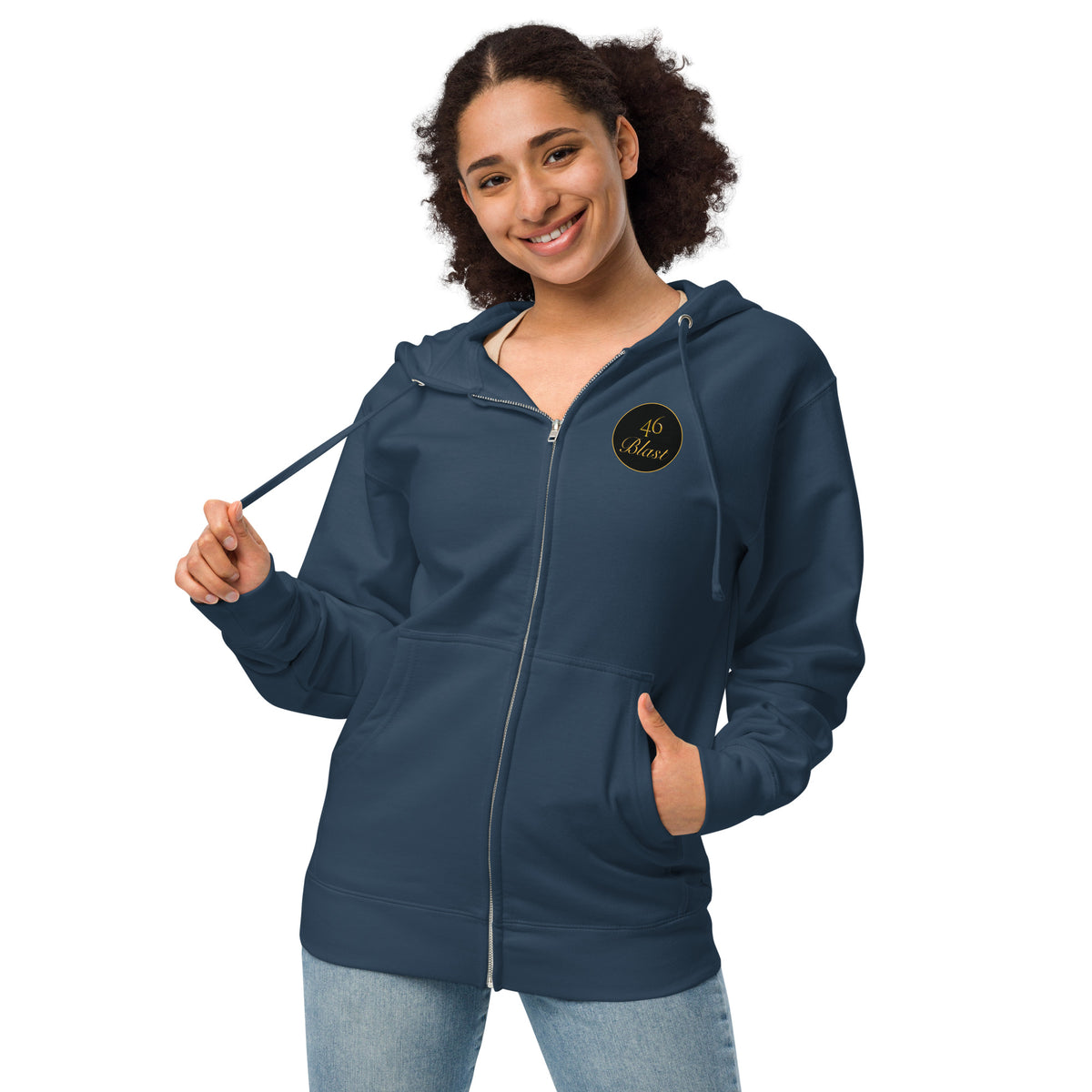 Unisex fleece zip up hoodie