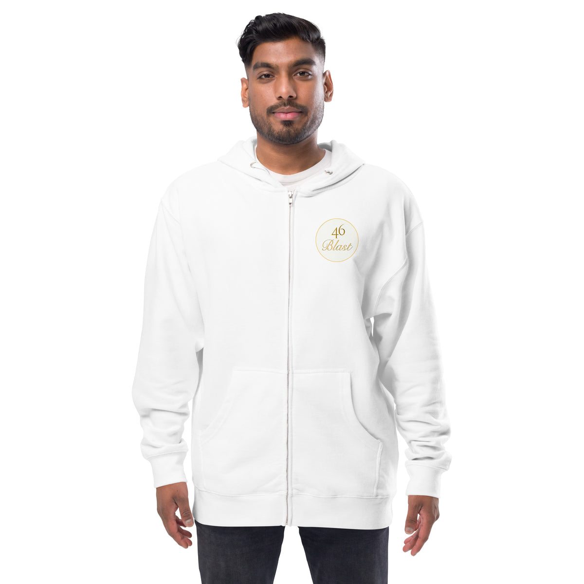 Unisex fleece zip up hoodie